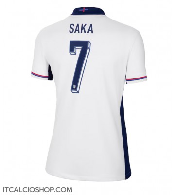Inghilterra Bukayo Saka #7 Prima Maglia Femmina Europei 2024 Manica Corta